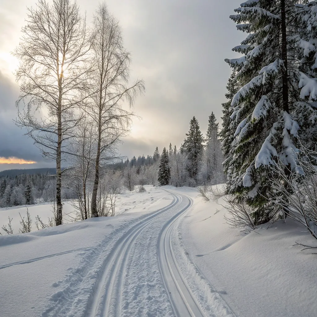Cross-country skiing trail